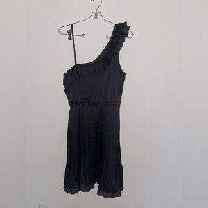 Vero Moda one shoulder black pleated dress